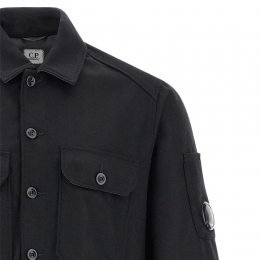 ◆당일◆25FW 렌즈 와펜 펠트 오버 셔츠자켓 블랙 19CMOS271A 110498A 999