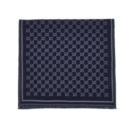 ◆당일◆25FW GG 자카드 울 머플러 다크블루/그레이 836264 4G386 1468