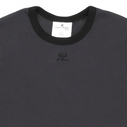 ◆당일◆25SS 로고 자수 콘트라스트 티셔츠 데님블랙 125JTS017JS0203 B155