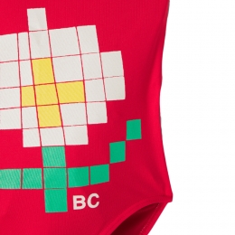 키즈 픽셀 데이지 스윔수트 레드 B126AC124 611