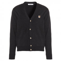 ◆당일◆25SS 폭스 헤드 패치 브이넥 가디건 차콜멜란지 GU00542KT1036 H190