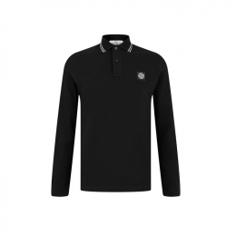 ◆당일◆26SS 로고 패치 슬림핏 롱 슬리브 폴로 티셔츠 블랙 L1S15 2200012 S0018 V0029