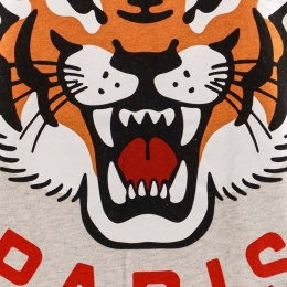 ◆당일◆24SS 럭키 타이거 로고 프린팅 오버핏 티셔츠 그레이 8TS006 4SG 93