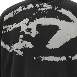 ◆당일◆25SS S-BOXT-N5 벨벳 로고 맨투맨 블랙 A13051 0DQAK 9XX