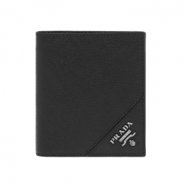 ◆당일◆25FW 사피아노 메탈 로고 반지갑 블랙 2MO004 QME F0002