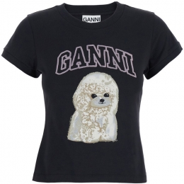 ◆당일◆25FW 푸들 그래픽 크롭 티셔츠 팬텀 T4239 252