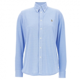 ◆당일◆24FW 포니 자수 코튼 셔츠 블루 211664427 001