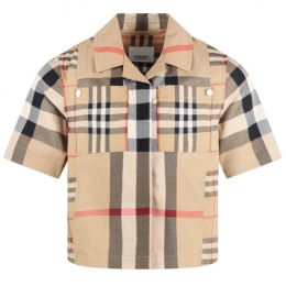 ◆키즈◆23SS 여성 빈티지 체크 포켓 셔츠 아카이브베이지 8061954