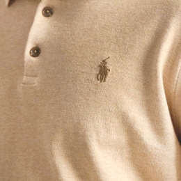 26SS 포니 자수 폴로 코튼 니트 브라운 710P04446 003