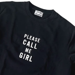 ◆14주년◆CALL ME GIRL 타이포 맨투맨 블랙 2HA153 900