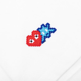 ◆당일◆24SS X 인베이더 하트 와펜 카라 티셔츠 화이트 AZ-T336-051-3