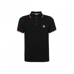 26SS 로고 패치 삼선 PK 티셔츠 블랙 8A703 00 84556 999