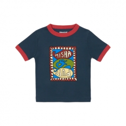 ◆키즈◆키즈 그루비 페이즐리 링거 반팔 티셔츠 네이비 K3137F25 446