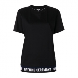 ◆11주년◆로고 트리밍 티셔츠 블랙 W17TBP22053 0002