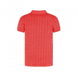 ◆당일◆25FW 포니 자수 케이블 클래식 카라 니트 레드 211943010 005