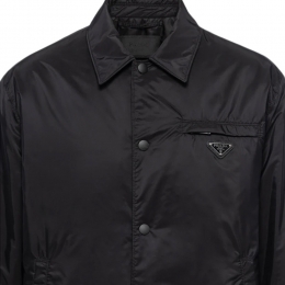 ◆당일◆25FW 삼각로고 리나일론 셔츠 자켓 블랙 SGB737 1WQ9 F0002