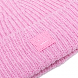 ◆키즈◆24FW 키즈 페이스 패치 울 비니 버블핑크 D40006 BP5