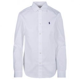 ◆당일◆24FW 포니 자수 코튼 셔츠 화이트 211891376 001