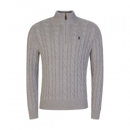 26SS 포니 자수 케이블 하프집업 니트 그레이 710810841 002