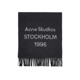 ◆당일◆26SS 시그니처 로고 울 머플러 블랙/화이트 CA0398 J83