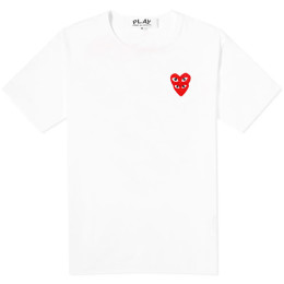 ◆당일◆24SS 더블 레드 하트 와펜 티셔츠 화이트 AZ-T288-051-2