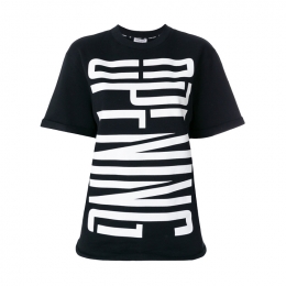 ◆11주년◆빅 로고 프린팅 기모 티셔츠 블랙 S27TBB12111 0001