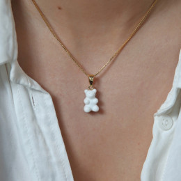 ◆당일◆22FW 노스탤지어 베어 펜던트 화이트 NOSTALGIABEAR CLA POWDER