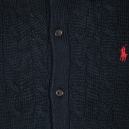 ◆당일◆25FW 포니 자수 클래식 카라 가디건 네이비 710979114 002