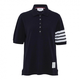 ◆당일◆25FW 사선 숏 슬리브 클래식 폴로 티셔츠 네이비 FJP052G 07976 415