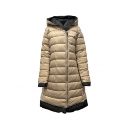 ◆당일◆25FW 우죠소 UGGIOSO 리버시블 로브 다운 자켓 블랙/베이지 2525496112 002