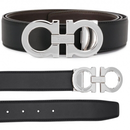 ◆당일◆25FW 더블 간치니 양면 벨트 블랙/다크브라운 67-9710 0686671