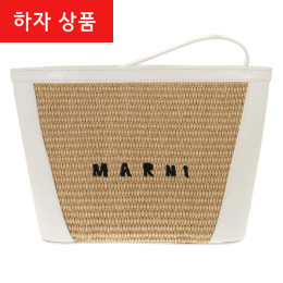 ◆하자◆로고 자수 라피아 파우치백 화이트 PHMO0024Q0 P3860 Z0T01