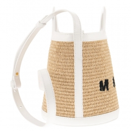 ◆당일◆25SS 라피아 레더 트로피칼리아 토트백 화이트 SCMP0056Q1 P3860 Z0T01