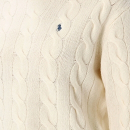 ◆당일◆25FW 포니 로고 자수 클래식 니트 화이트 211A91216 002