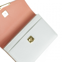 ◆11주년◆언벨롭 투톤 중지갑 베이비핑크/화이트 8M0352 1AL F0VBC