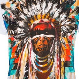 ◆14주년◆인디언 그래픽 프린팅 티셔츠 화이트 S5HJ601 I408 100