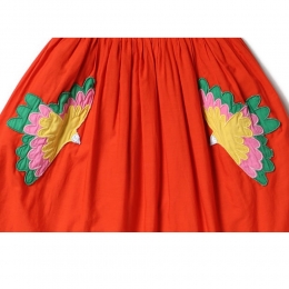 ◆키즈◆23SS 여성 버드 패치 슬리브리스 원피스 레드 TS1D72 Z0142 412