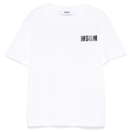 ◆키즈◆25SS 키즈 로고 프린트 티셔츠 화이트 S5MSJUTH066 001