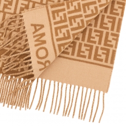 ◆당일◆25FW FF 자카드 캐시미어 머플러 브라운 FXT113 AQCW F0QB8