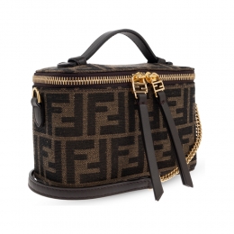 ◆당일◆25FW FF 자카드 베니티백 브라운 8BS108 AFPM F1GL7