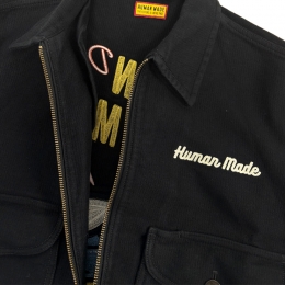 26SS 프린트 자수 집업 워크자켓 블랙 HM30JK009 BLACK