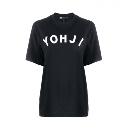 ◆14주년◆YOHJI 로고 패치 티셔츠 블랙 FJ0327