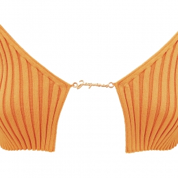 ◆당일◆24FW 골드 로고 골지 마이크로 가디건 라이트오렌지 213KN108 2190 710