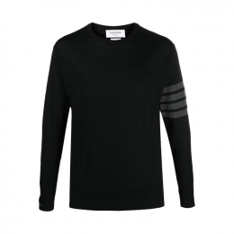 ◆당일◆25FW 4바 클래식 크루넥 메리노 울 니트 블랙 MKA002B 00014 001