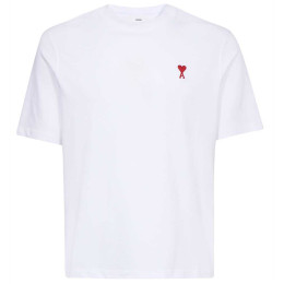 ◆당일◆24FW 하트 스몰 로고 자수 티셔츠 화이트 BFUTS005 726 100