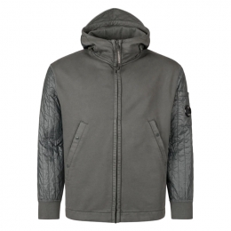 ◆당일◆25FW 렌즈 와펜 퀄팅 소매 후드집업 다크그레이 19CMSS054A 005835M 978