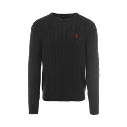 26SS 포니 자수 케이블 니트 블랙 710775885 012