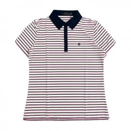 ◆당일◆25SS 여성 퍼포레이트 스트라이프 폴로 티셔츠 멀티컬러 G4LS23K504 SNO