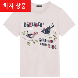 ◆하자◆로고 그래픽 프린팅 티셔츠 파스텔핑크 71GC664 052