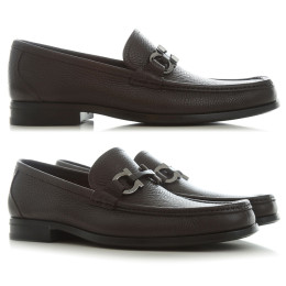 ◆당일◆23FW 그랜디오소 GRANDIOSO 은장 더블 간치니 로퍼 브라운 0642847